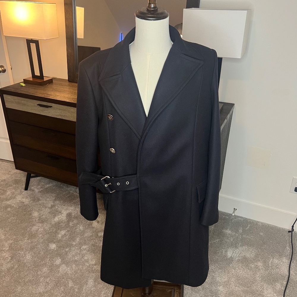 Balmain black trench coat
